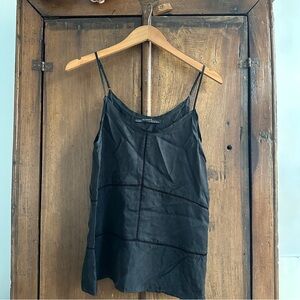 All saints black silk tank top